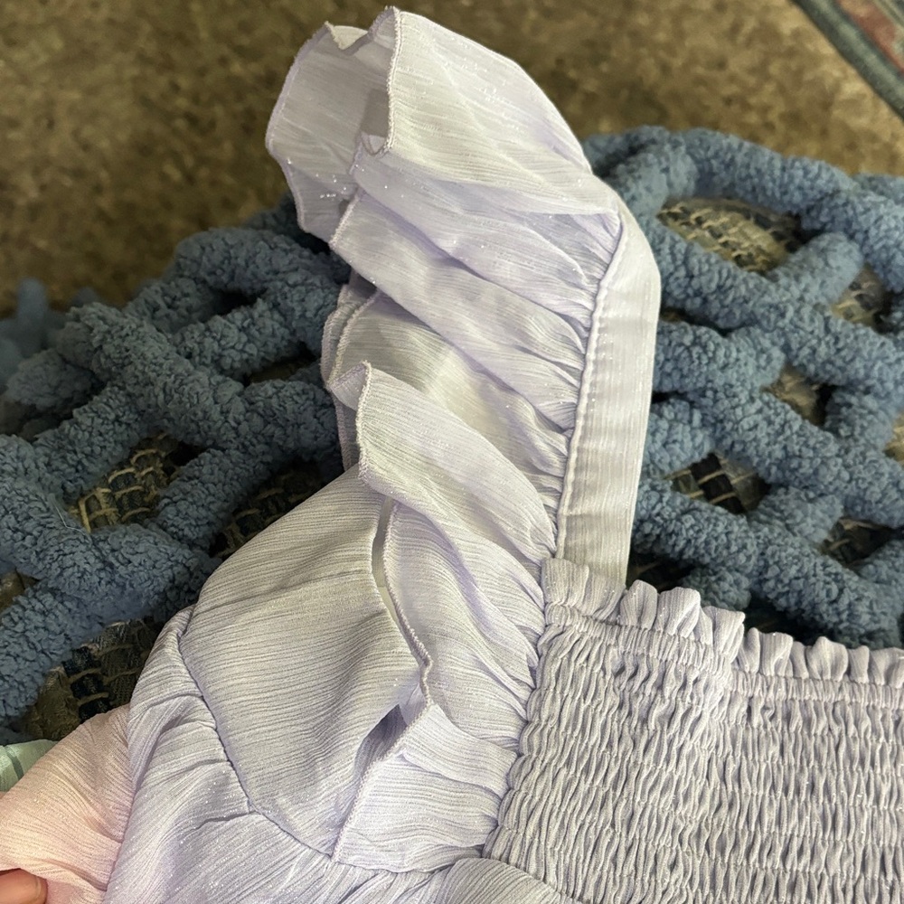 Lilac Ruffle Sleeve Top - Picture 2 of 4